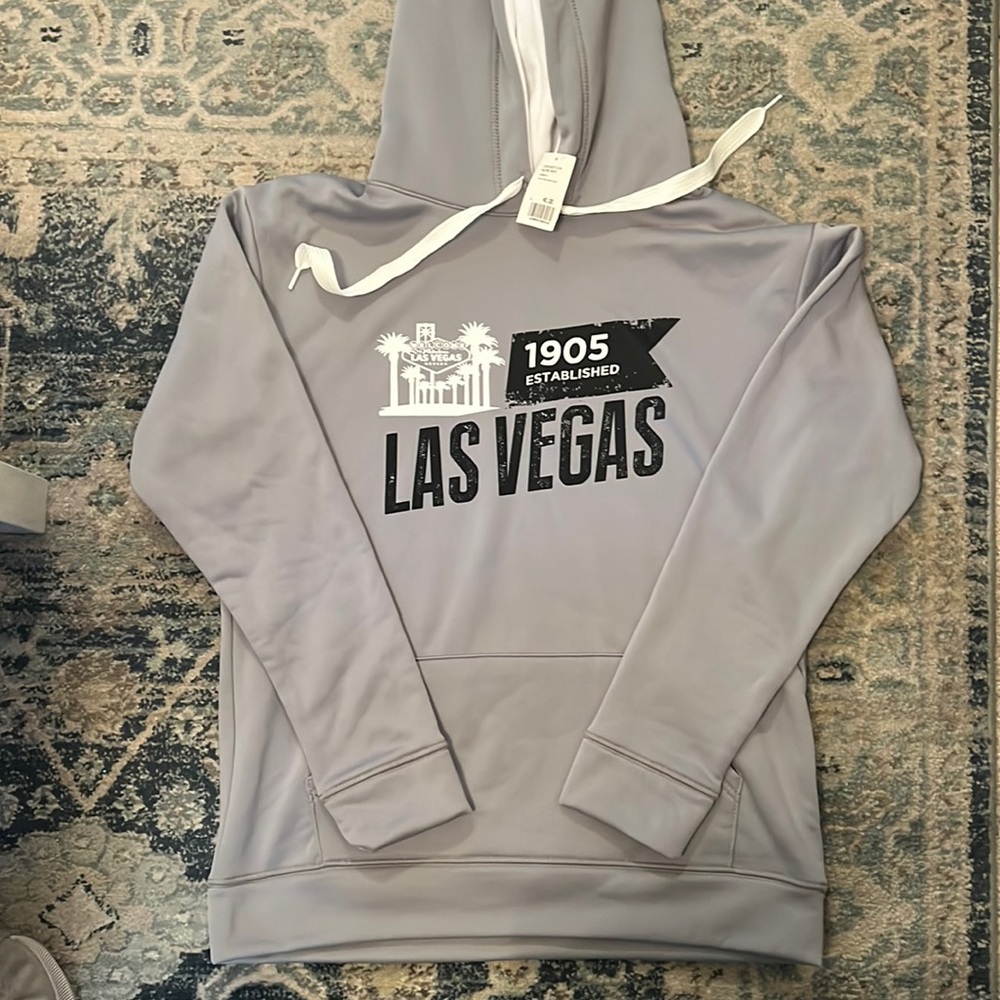 NWT Mens Las Vegas Hoodie Sweater | large, Grey & Black